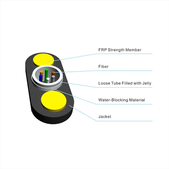 FTTH FRP Armored All Dielectric 2 Core Optical Fiber Cable for Telecommunication Equipment 